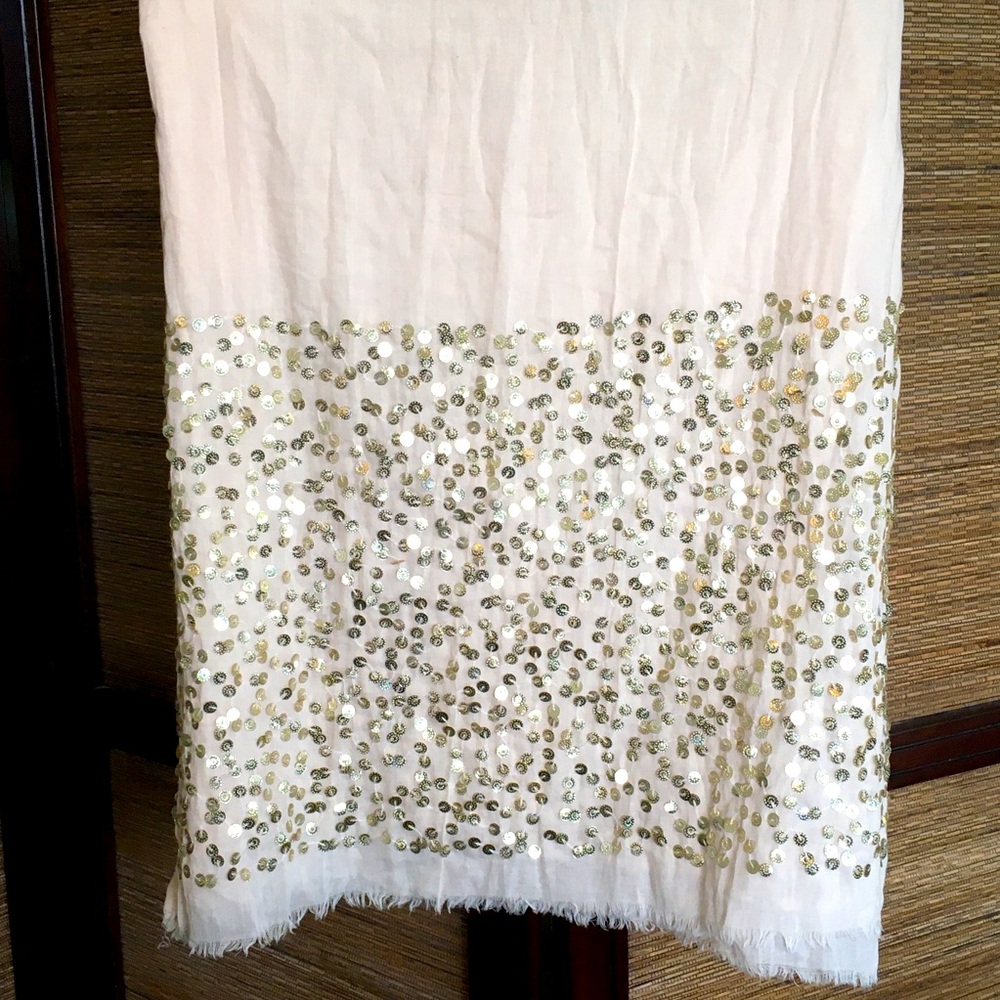 Rose and Rose Metallic Sequence Scarf